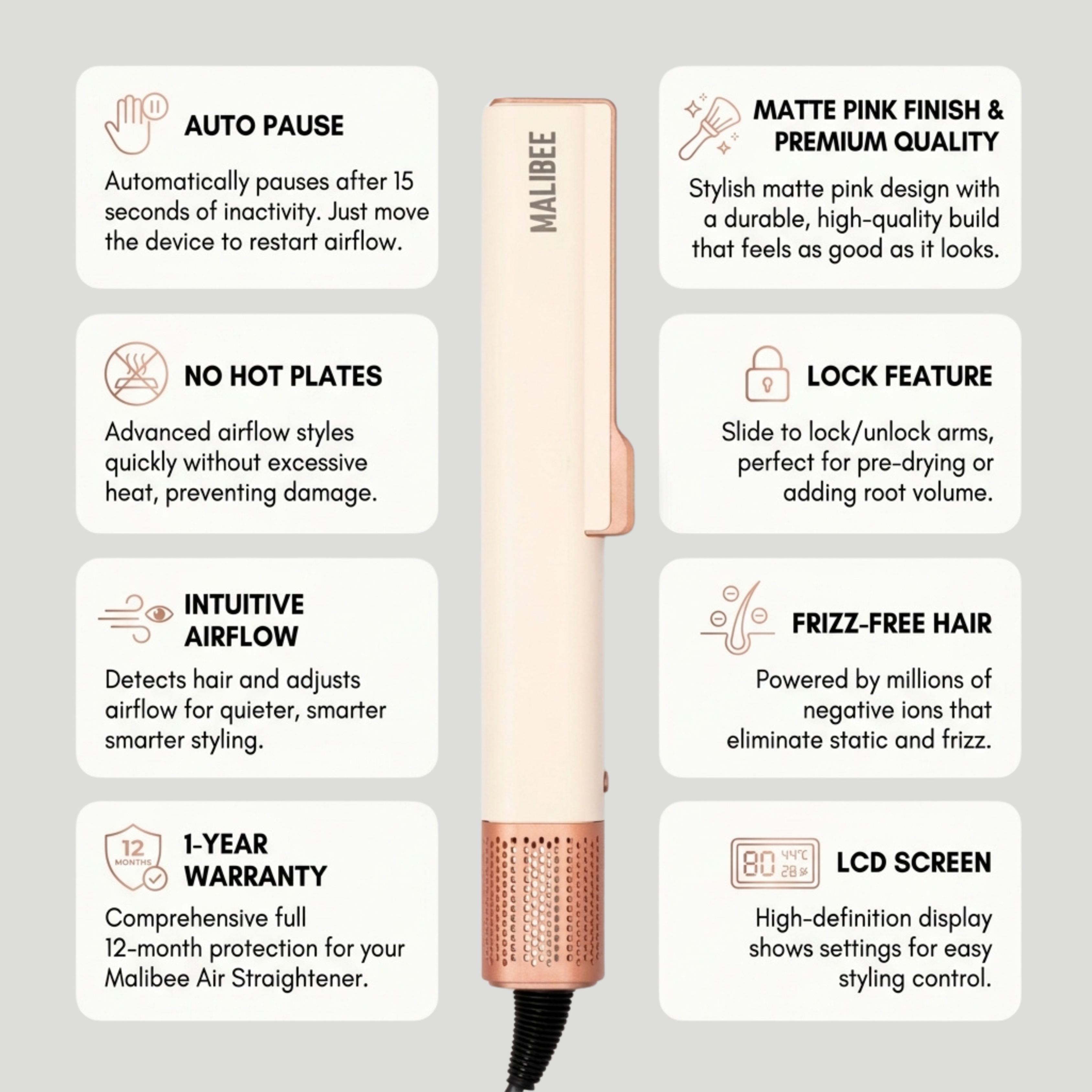 Malibee 2-in-1 Air Straightener
